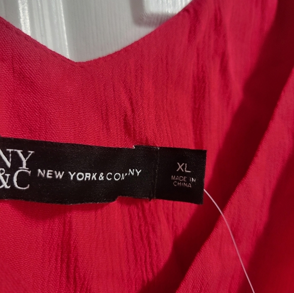 New York & Company Pink Mini Sundress with Tiered Ruffles for Casual Wear - Picture 3 of 6